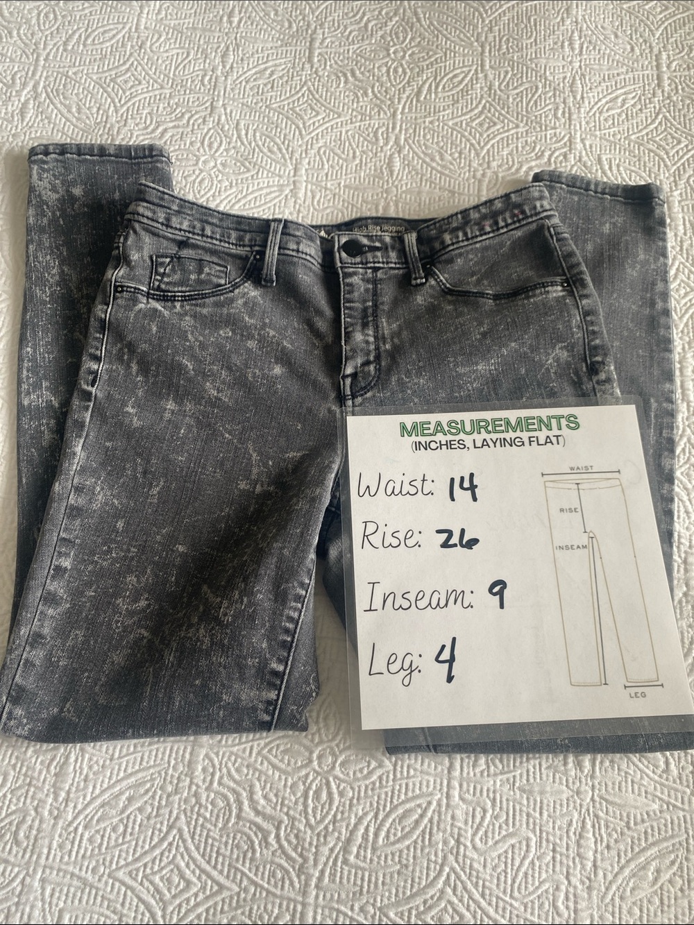 Mossimo charcoal wash distressed denim high rise jeggings Sz 6/28 - Picture 14 of 15